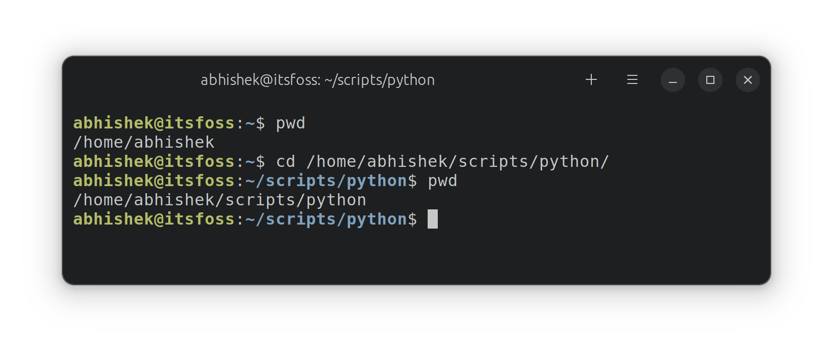 cd command with absolute path