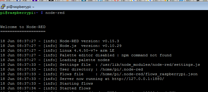 ????Launching Node-RED in Raspberry Pi