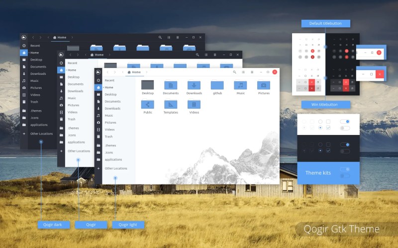 Customization options available with Qogir GTK theme