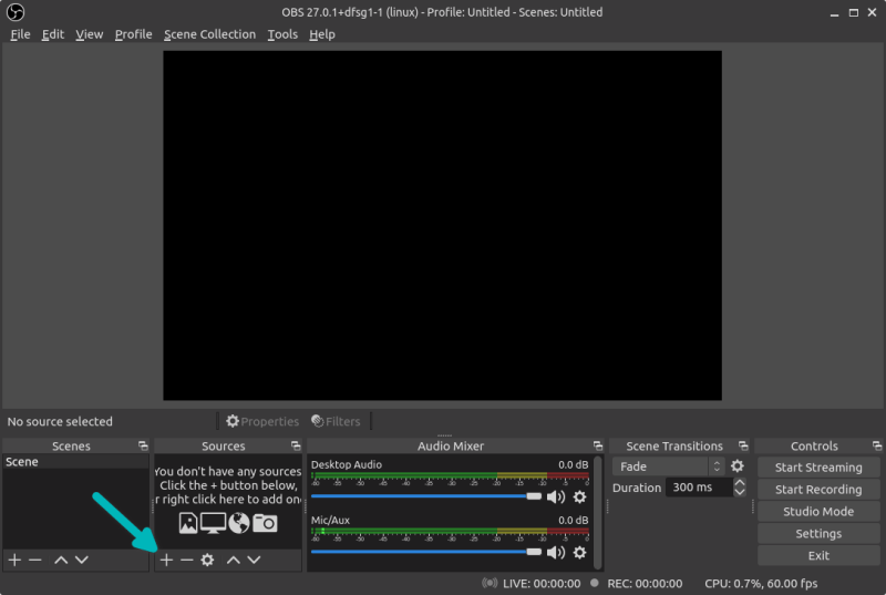 Add screen capture source in OBS Studio